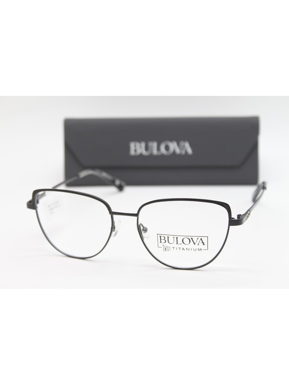 NEW BULOVA HUCHETTE BLACK TITANIUM AUTHENTIC EYEGLASSES W/CASE 53-17-135
